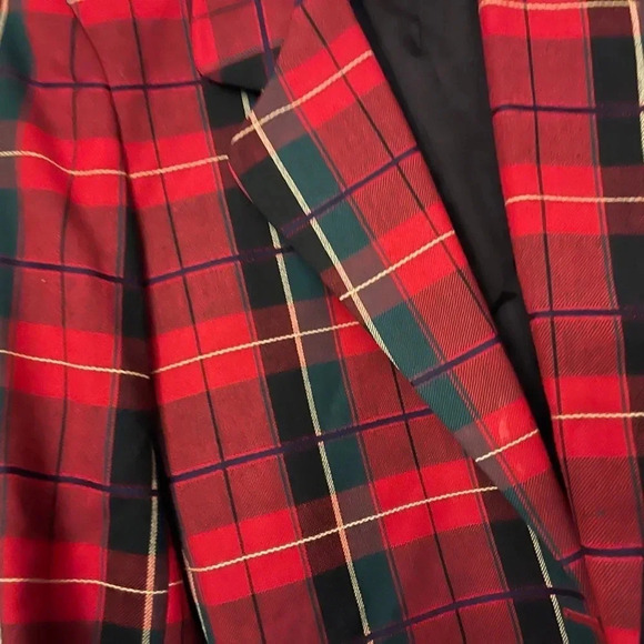 Talbots vintage plaid blazer holiday preppy Christmas Academia petite relaxedfit - Picture 9 of 9